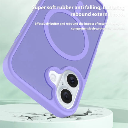 For iPhone 16 Plus Compatible with MagSafe TPU Frame Acrylic Back Phone Cover Skin Touch