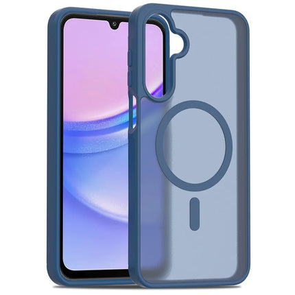 For Samsung Galaxy A16 5G / A16 4G Case Compatible with MagSafe TPU Frame Acrylic Back Phone Cover Skin Touch - Blue