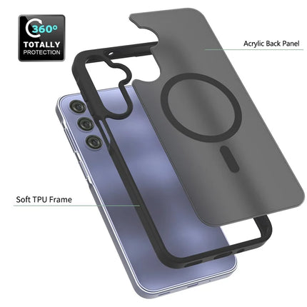 For Samsung Galaxy A16 5G / A16 4G Case Compatible with MagSafe TPU Frame Acrylic Back Phone Cover Skin Touch