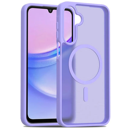 For Samsung Galaxy A16 5G / A16 4G Case Compatible with MagSafe TPU Frame Acrylic Back Phone Cover Skin Touch - Purple