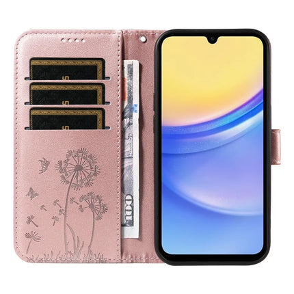 For Samsung Galaxy A15 5G Leather Case Wallet Phone Cover Dandelion Imprint