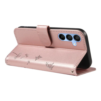 For Samsung Galaxy A15 5G Leather Case Wallet Phone Cover Dandelion Imprint