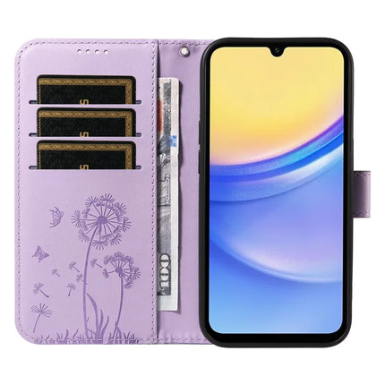 For Samsung Galaxy A15 5G Leather Case Wallet Phone Cover Dandelion Imprint