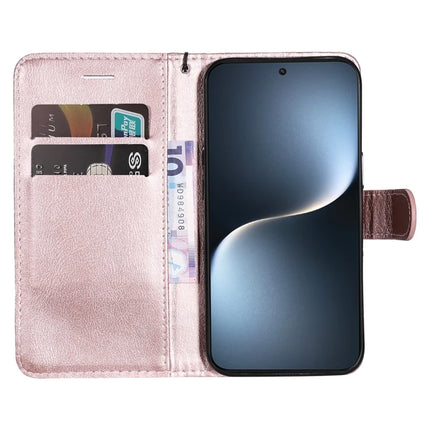 For Honor Magic7 5G Case Solid Color Leather Mobile Cover Wallet Stand with Strap