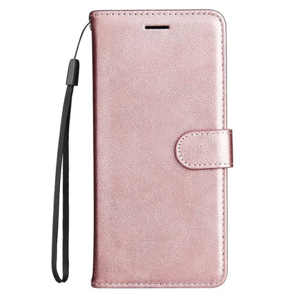 For Honor Magic7 5G Case Solid Color Leather Mobile Cover Wallet Stand with Strap