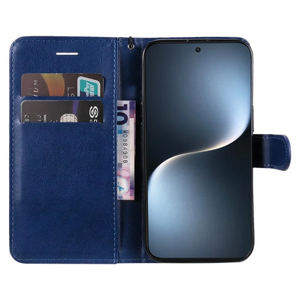 For Honor Magic7 5G Case Solid Color Leather Mobile Cover Wallet Stand with Strap
