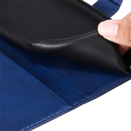 For Honor Magic7 5G Case Solid Color Leather Mobile Cover Wallet Stand with Strap