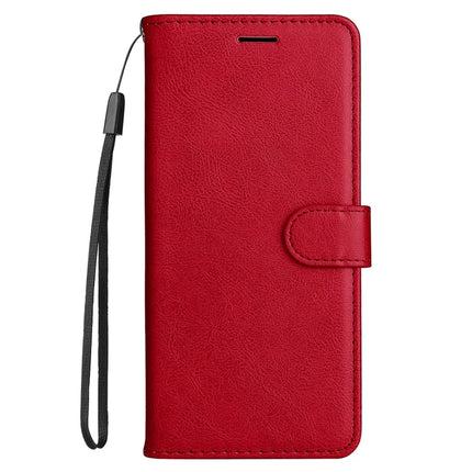 For Honor Magic7 5G Case Solid Color Leather Mobile Cover Wallet Stand with Strap