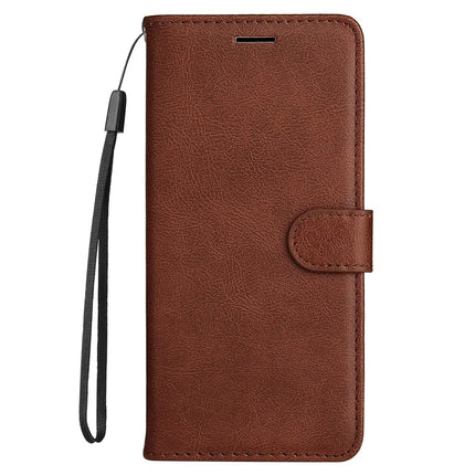 For Honor Magic7 5G Case Solid Color Leather Mobile Cover Wallet Stand with Strap