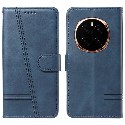 For Honor Magic7 5G Wallet Phone Case T-Shape Lines Leather Cover - Blue