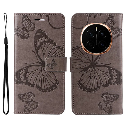 For Honor Magic7 5G Case Butterfly Leather Phone Cover - Grey