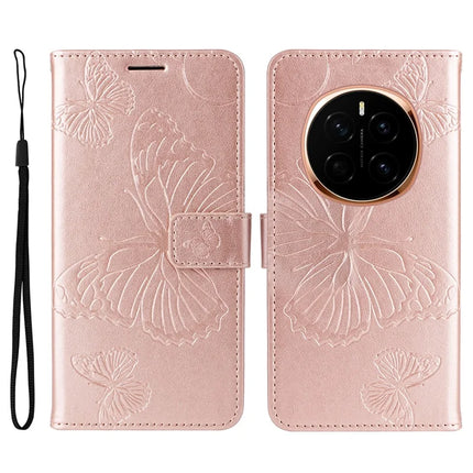For Honor Magic7 5G Case Butterfly Leather Phone Cover - Rose Gold