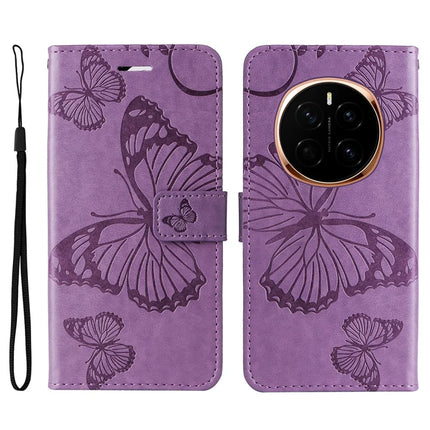 For Honor Magic7 5G Case Butterfly Leather Phone Cover - Light Purple