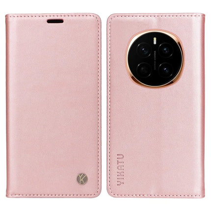 YIKATU YK-001 For Honor Magic7 5G Wallet Case Card Slot Stand Leather Phone Cover - Rose Gold