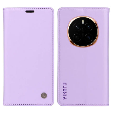 YIKATU YK-001 For Honor Magic7 5G Wallet Case Card Slot Stand Leather Phone Cover - Light Purple