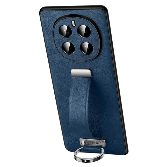 SULADA Fashion Series for Honor Magic7 5G Case Wristband Kickstand Leather Back Phone Cover - Blue