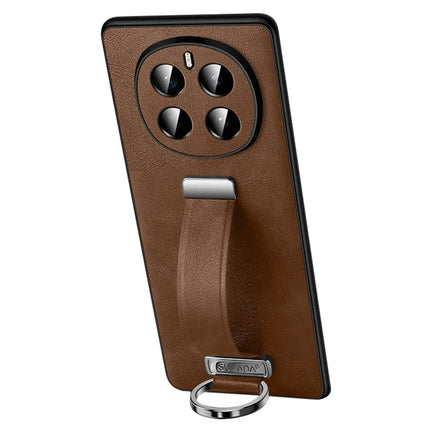 SULADA Fashion Series for Honor Magic7 5G Case Wristband Kickstand Leather Back Phone Cover - Brown