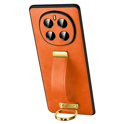 SULADA Fashion Series for Honor Magic7 5G Case Wristband Kickstand Leather Back Phone Cover - Orange