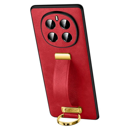 SULADA Fashion Series for Honor Magic7 5G Case Wristband Kickstand Leather Back Phone Cover - Red