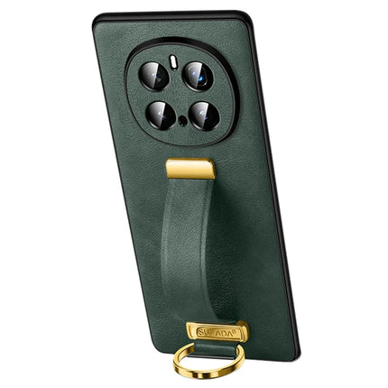 SULADA Fashion Series for Honor Magic7 Pro 5G Case Wristband Kickstand Leather Back Phone Cover - Green