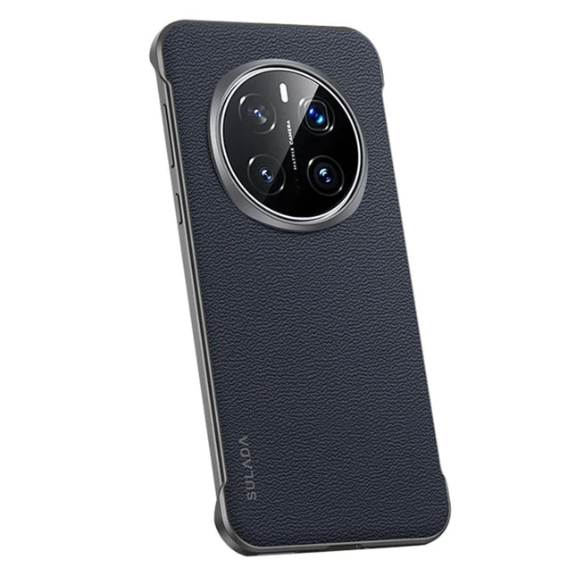 SULADA For Honor Magic7 Pro 5G Case Genuine Cow Leather Frameless Phone Back Cover - Sapphire