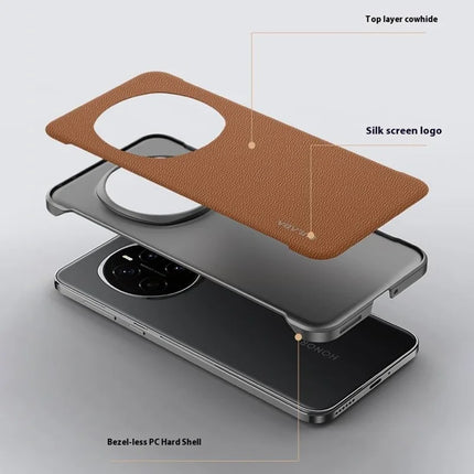 SULADA For Honor Magic7 Pro 5G Case Genuine Cow Leather Frameless Phone Back Cover