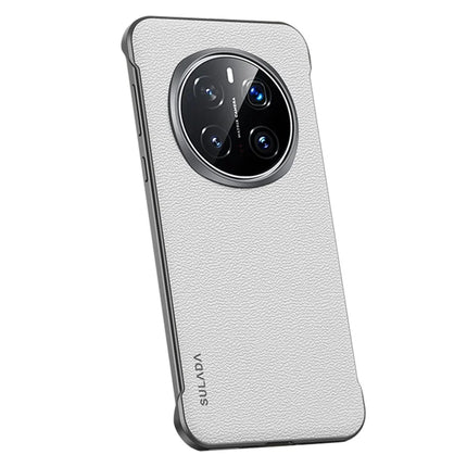 SULADA For Honor Magic7 5G Case Genuine Cow Leather Frameless Phone Back Cover - White
