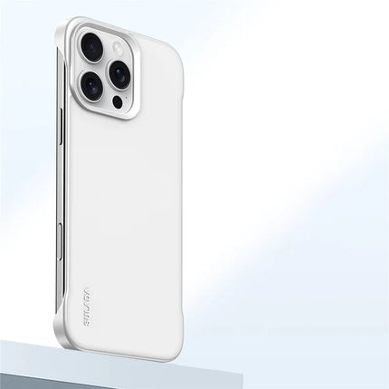 SULADA For iPhone 16 Pro Max Case Frameless PU + PC Back Phone Cover - White