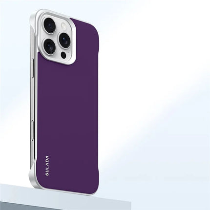 SULADA For iPhone 16 Pro Max Case Frameless PU + PC Back Phone Cover - Purple