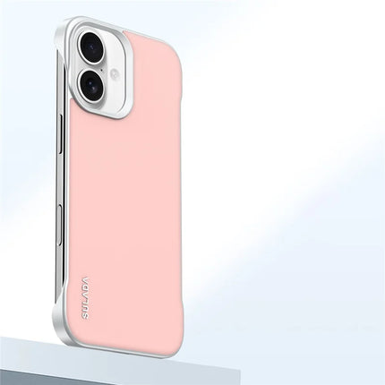 SULADA For iPhone 16 Plus Case Frameless PU + PC Back Phone Cover - Pink