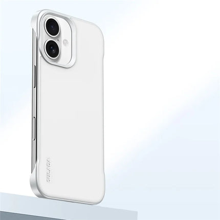 SULADA For iPhone 16 Plus Case Frameless PU + PC Back Phone Cover - White