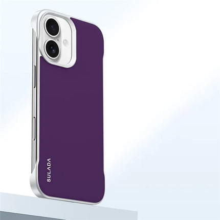 SULADA For iPhone 16 Plus Case Frameless PU + PC Back Phone Cover - Purple