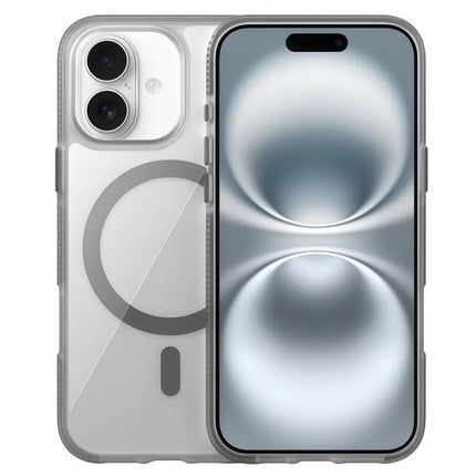 For iPhone 16 Case Compatible with MagSafe PC + TPU + PE Shockproof Mobile Cover - Grey