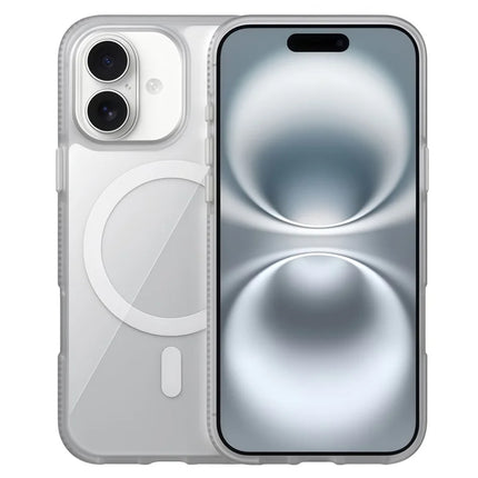 For iPhone 16 Case Compatible with MagSafe PC + TPU + PE Shockproof Mobile Cover - White
