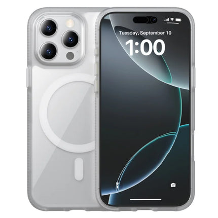 For iPhone 15 Pro Max Case Compatible with MagSafe PC + TPU + PE Shockproof Mobile Cover - White