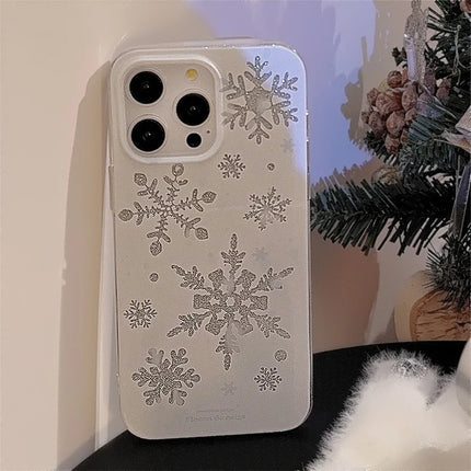 For iPhone 13 Pro Max Case Glitter Snowflake Pattern TPU Phone Cover