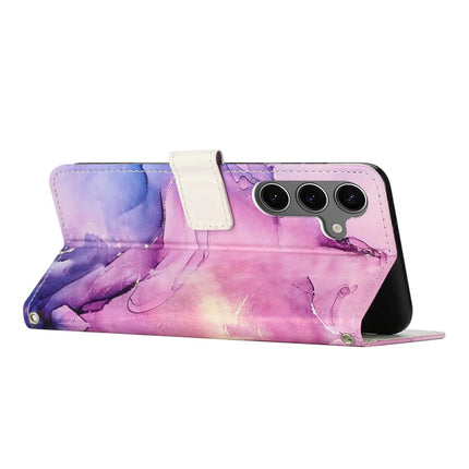 For Samsung Galaxy A15 5G / A15 4G Stand Case Marble Pattern PU Leather Wallet Phone Cover with Wrist Strap