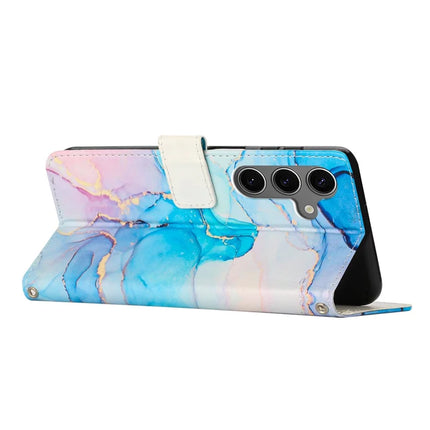 For Samsung Galaxy A15 5G / A15 4G Stand Case Marble Pattern PU Leather Wallet Phone Cover with Wrist Strap