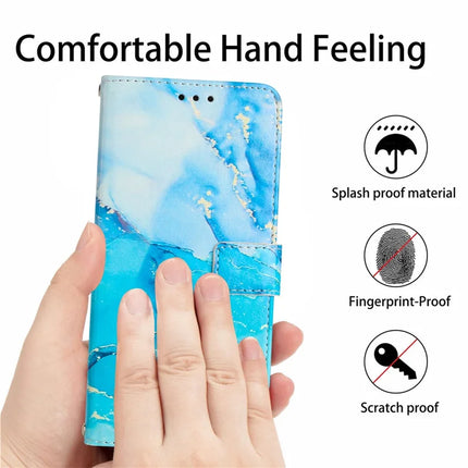 For Samsung Galaxy A06 Stand Case Marble Pattern PU Leather Wallet Phone Cover with Wrist Strap