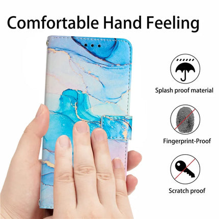 For Samsung Galaxy A05s 4G Stand Case Marble Pattern PU Leather Wallet Phone Cover with Wrist Strap