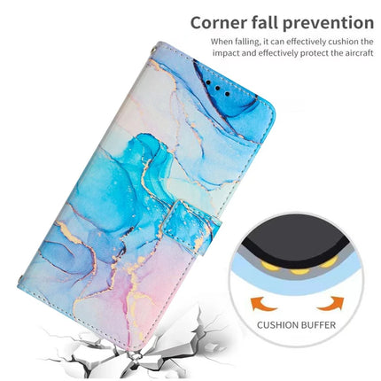 For Samsung Galaxy A05s 4G Stand Case Marble Pattern PU Leather Wallet Phone Cover with Wrist Strap