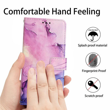 For Samsung Galaxy A05s 4G Stand Case Marble Pattern PU Leather Wallet Phone Cover with Wrist Strap