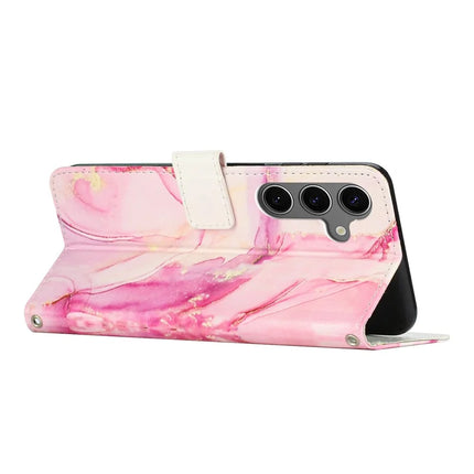 For Samsung Galaxy A05s 4G Stand Case Marble Pattern PU Leather Wallet Phone Cover with Wrist Strap