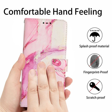 For Samsung Galaxy A05s 4G Stand Case Marble Pattern PU Leather Wallet Phone Cover with Wrist Strap