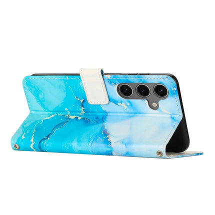 For Samsung Galaxy A05s 4G Stand Case Marble Pattern PU Leather Wallet Phone Cover with Wrist Strap