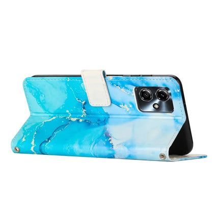 Stand Case for Motorola Moto G54 Power 5G / G14 4G / G54 5G / G64 5G Marble Pattern PU Leather Wallet Phone Cover