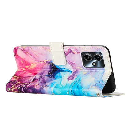 Stand Case for Motorola Moto G54 Power 5G / G14 4G / G54 5G / G64 5G Marble Pattern PU Leather Wallet Phone Cover