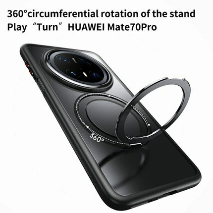 For Huawei Mate 70 Pro+  /  Mate 70 Pro Case Compatible with MagSafe TPU + Acrylic + Metal Kickstand Matte Phone Cover