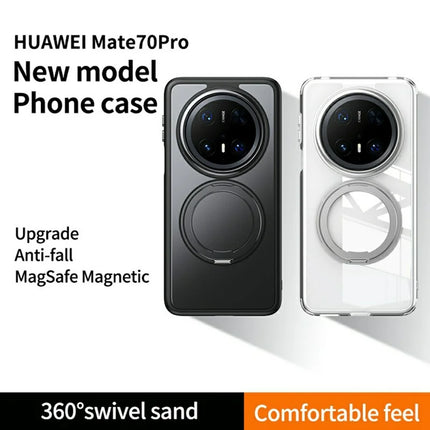 For Huawei Mate 70 Pro+  /  Mate 70 Pro Case Compatible with MagSafe TPU + Acrylic + Metal Kickstand Matte Phone Cover