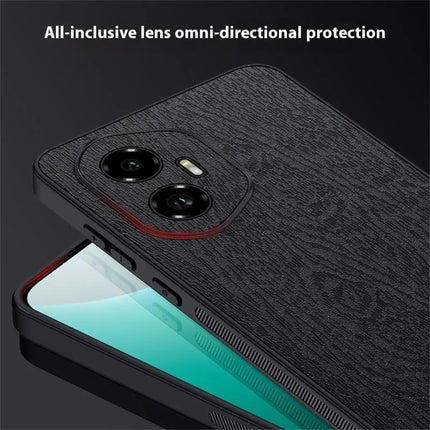 For Honor 300 Case Wood Texture PU Leather Coated PC TPU Phone Cover
